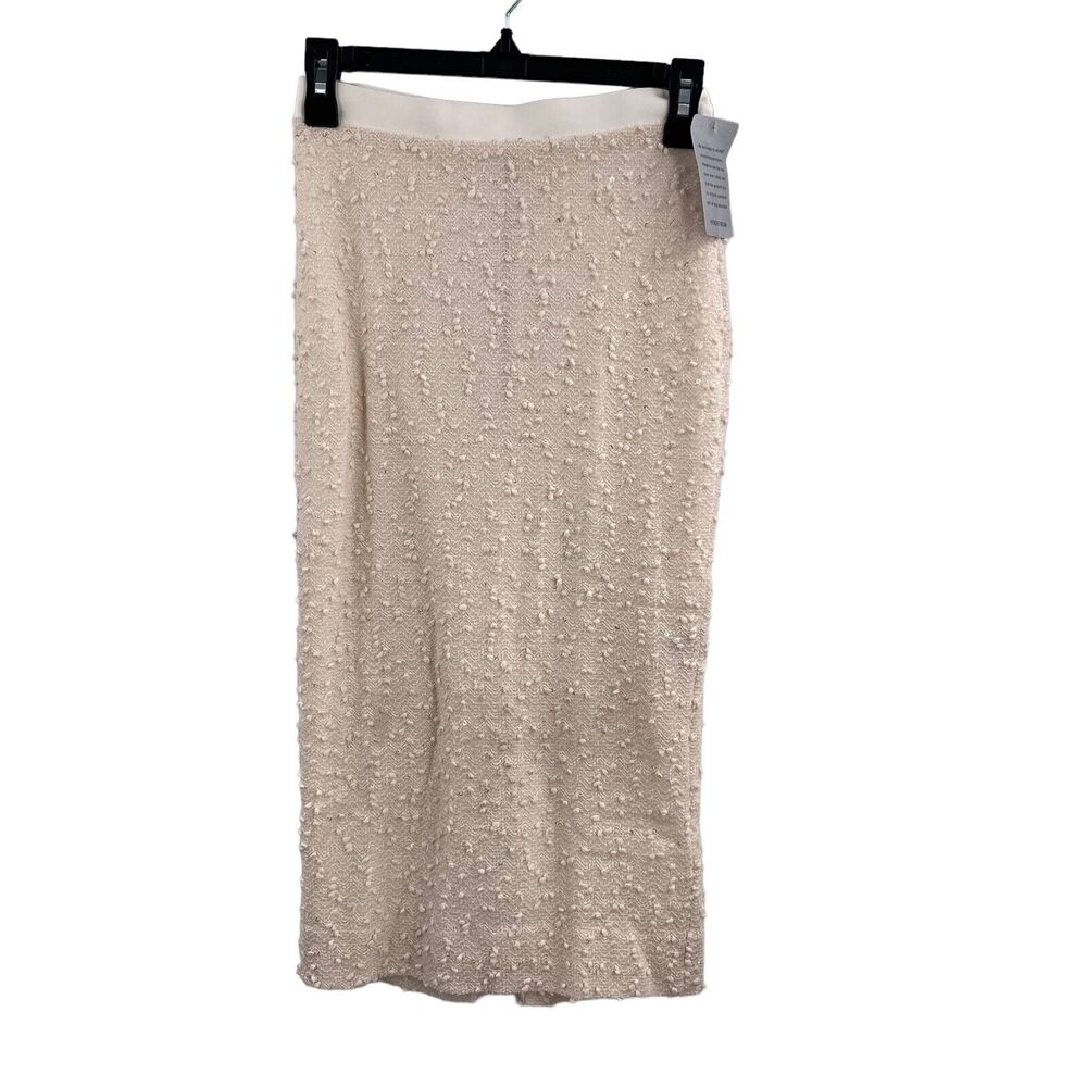 Dress the‎ Population Cream Textured Midi Skirt Size Small New